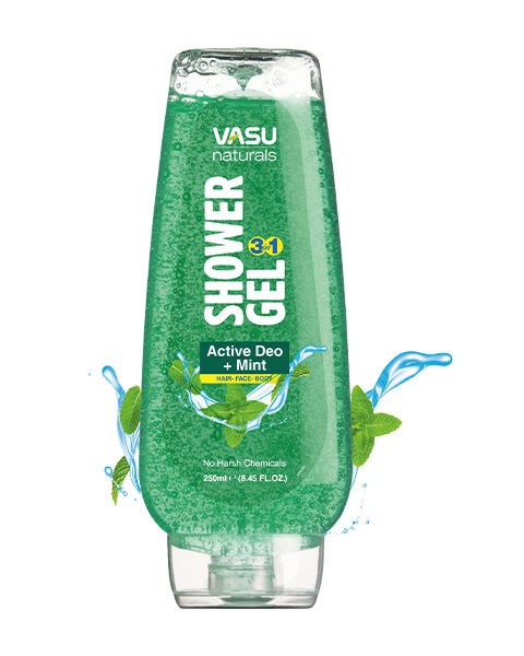 VASU naturals Shower Gel – Active Deo + Mint, 250 ml